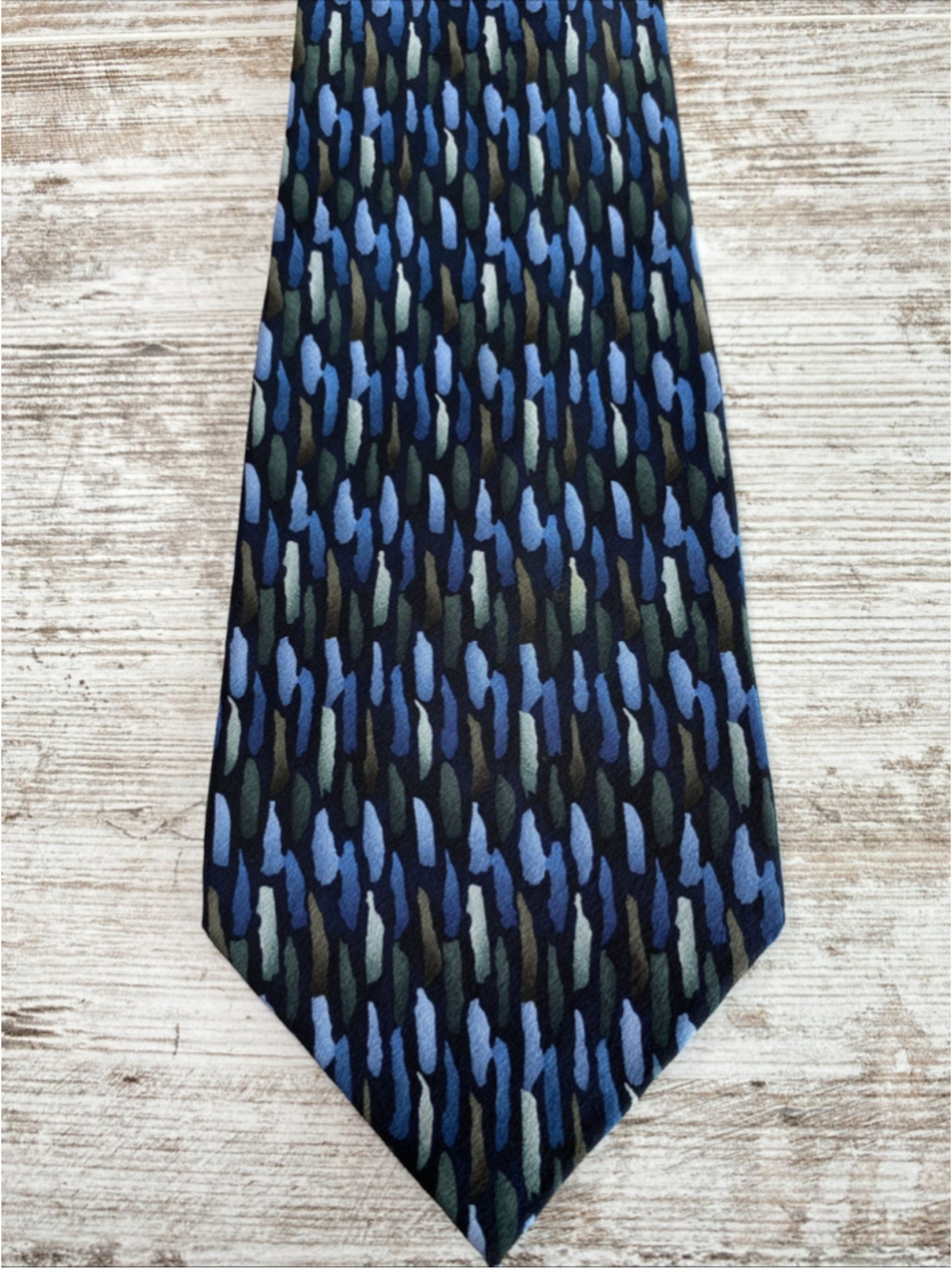 Grateful Dead Cassidy Silk Tie Blue Green Abstract Pattern Mens Necktie GD 57x4
